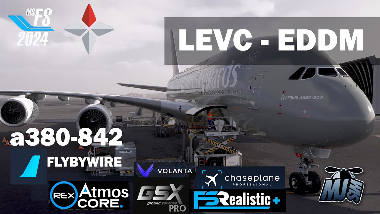 Lecimy w symulatorze MFS2024 z Valencia do Munich | A380-842 od FlyByWire #mfs2024 #a380