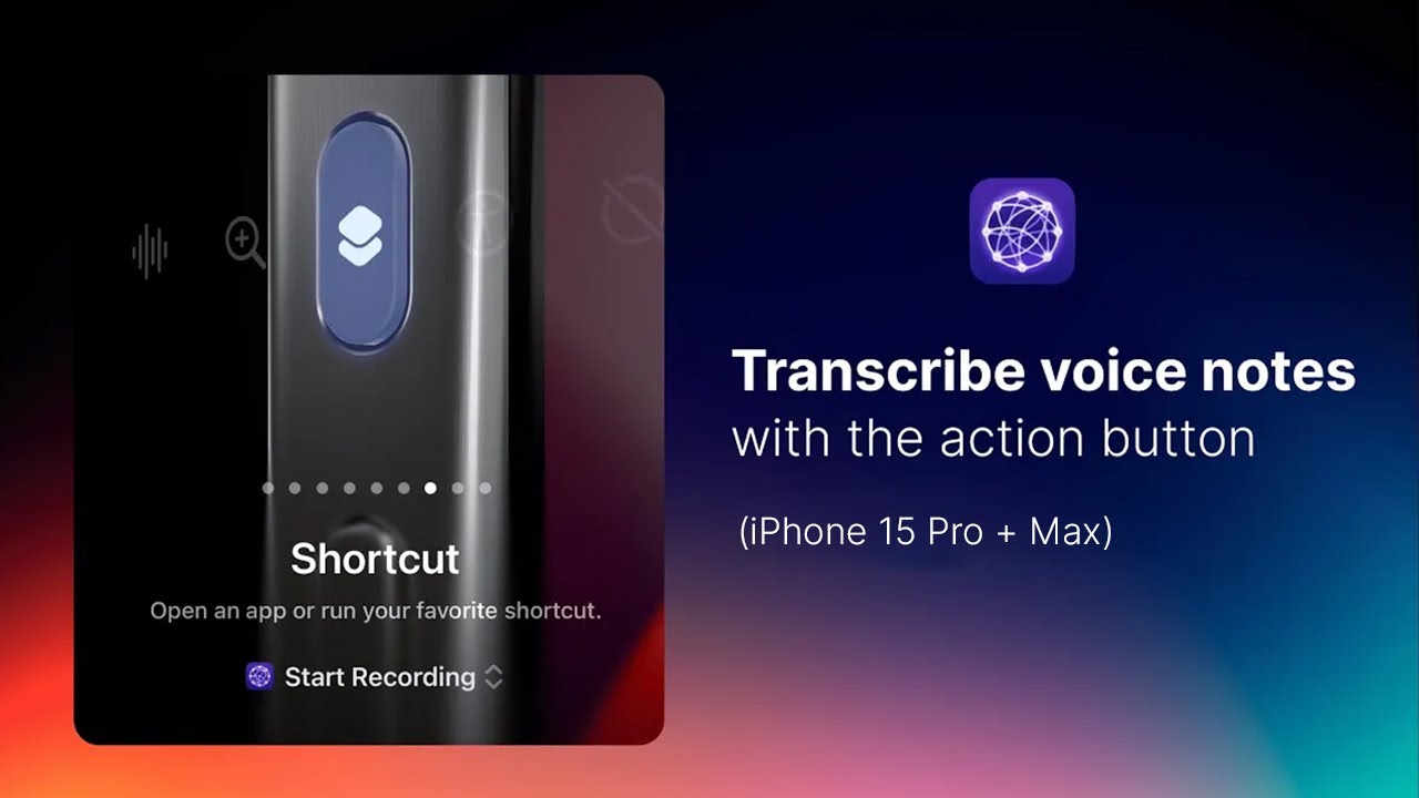 One Button Audio Notes Record voice notes with action button (iPhone 15 Pro and Max) - YouTube