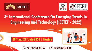3rd International Conference On Emerging Trends In Engineering And Technology (ICETET - 2022)