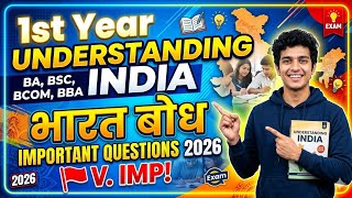 Ba, bsc, bcom, bba, 1st Year Understanding India Important Questions 2026| Bharat Bodh Imp Questions