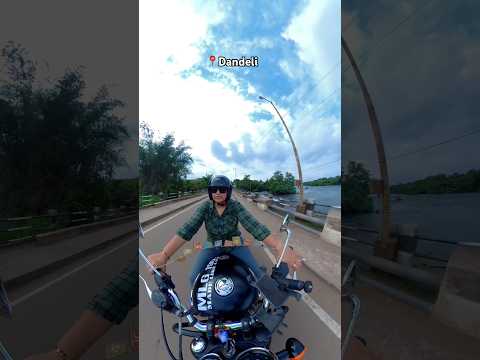 Just me, my bike, and the endless beauty of the Kali River. 🏍️ #kaliriver #dandeli #womenriders