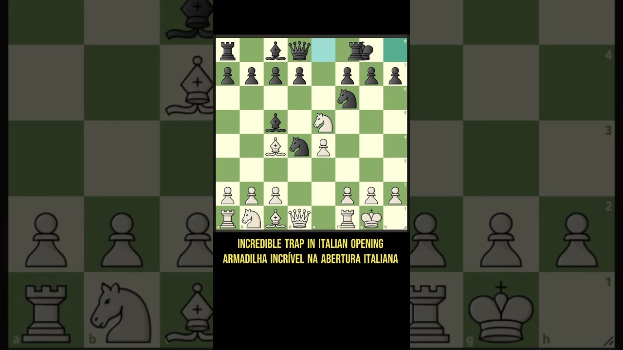 Incredible TRAP in Italian Opening 🔥 Armadilha Incrível Abertura Italiana  #ajedrez #chess #xadrez 
