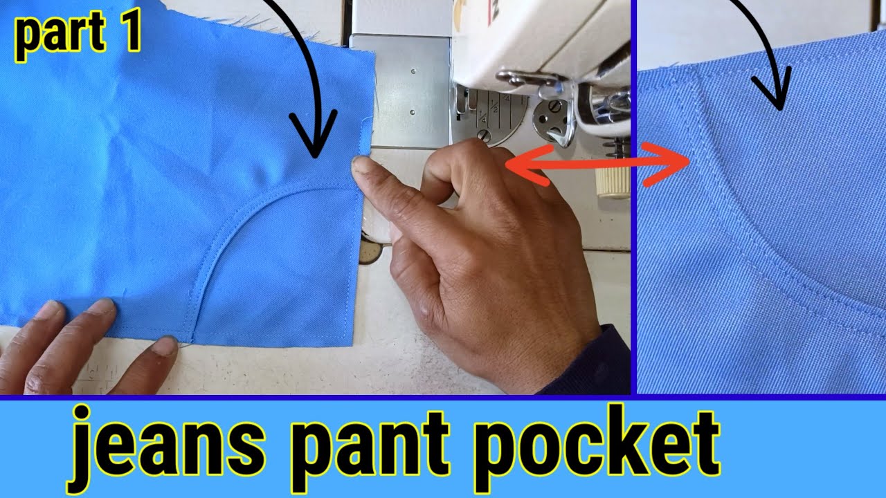 Как сделать шов кармана на джинсах / Как шить джинсы в стиле «покраска» / Швы на брюках в стиле «...