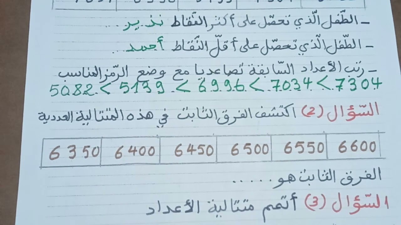 حل تمارين الرياضيات لنهاية الأسبوع