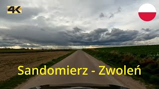 Driving in Poland from Sandomierz to Zwoleń | spring 2024 | 4K