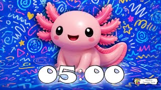 5 Minute Timer ⏱️ | No Music | Cute Axolotl | Bledsoe Teacher Tools 5 Minute Timer Axolotl