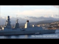 Italian destroyer D554 CAIO DUILIO leaving La Coruña