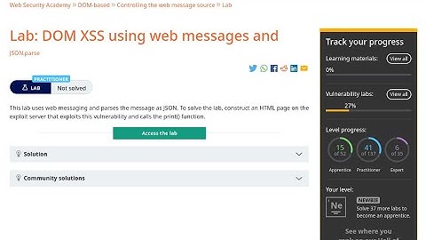 Web Security Academy | DOM | 3 - DOM XSS Using Web Messages and JSON.parse