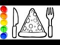 🍕🔺 Draw Pizza Slice Triangle for Kids | Fun Learning Shapes ✏️ | Kids Songs &amp; Rhymes 🎵 | Yup Yup Go