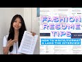 fashion resume tips: how to write & format 📝 impress the recruiter