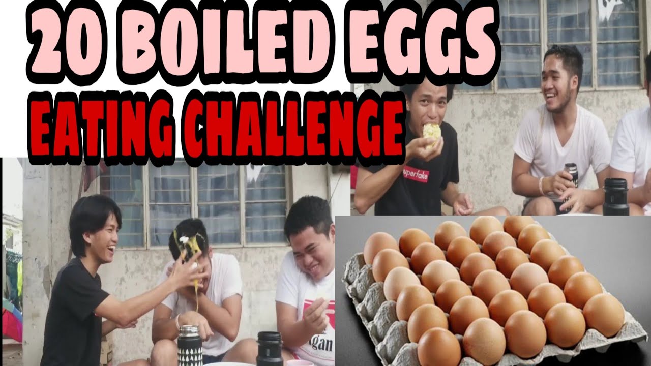 20 BOILED EGGS EATING CHALLENGE HARD BOILED EGGS CRAZY EATING EGGS