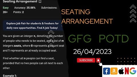 Seating Arrangement @gfg @leetcode @CodeThurst