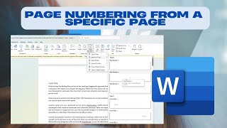 How To Start Page Numbering From A Specific Page In Microsoft Word