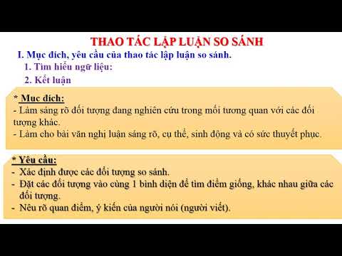 Video Thao tác lập luận So sánh - youtube