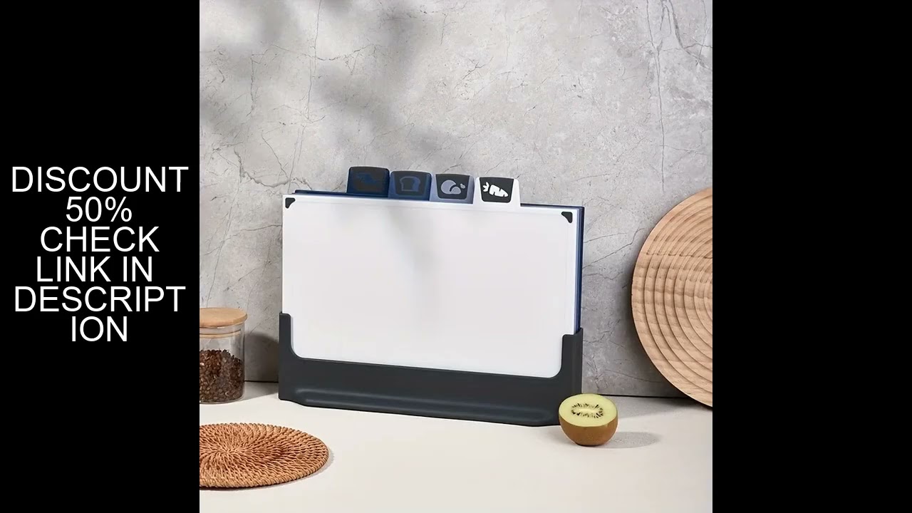 5 pcs/set 4-color sorting cutting board with base, can be cleaned in the dishwasher, suitable for ki