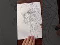 Drawing and Lining Kamisato Ayaka from Genshin Impact #shorts