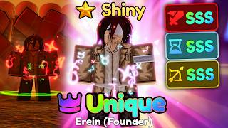 UNIQUE SHINY EREN (FOUNDER) SSS MAX STATS SHOWCASE - Anime Adventures