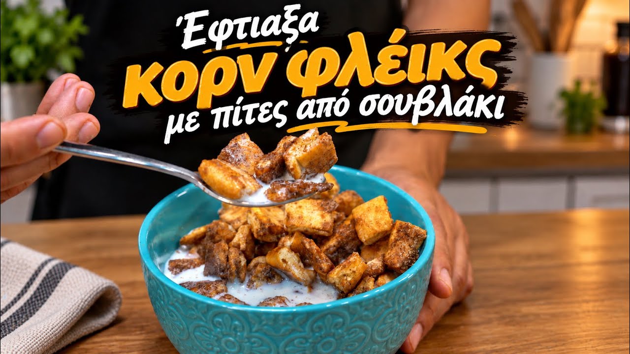 Κορν Φλέικς από Πίτες για Σουβλάκι! 😱 Δεν θα Πιστεύεις Πόσο Εύκολα Γίνονται – Video