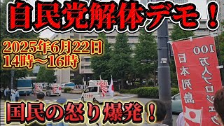 自民党解体デモ！自民党本部前で国民の怒り爆発！2025年6月22日14時