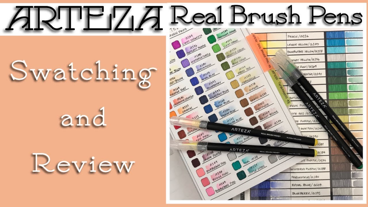 ARTEZA Real Brush Pens Swatching Review YouTube arteza-real-brush-pens-swatching-review-youtube