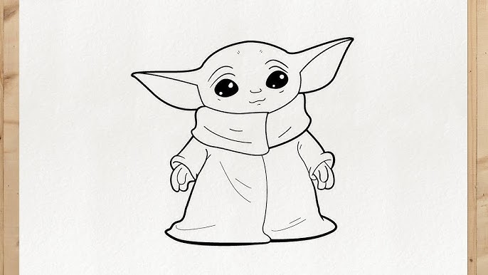 Como Dibujar a Bebé Yoda de El Mandalorian de Star Wars La Guerra de Las  Galaxias 