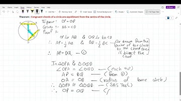#class9math | Theorem : Congruent chords of a circle are equidistant from the centre of the circle