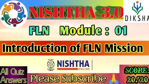 #Nishtha 3.0: FLN-Introduction to FLN Mission :: All Quiz Answer Key