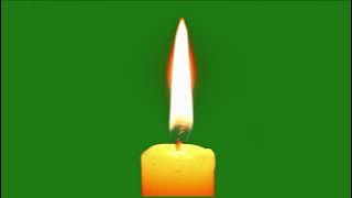 Candle flame  HD green screen video footage 03