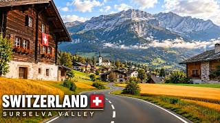 Switzerland’s Alpine Valleys 🇨🇭 | Scenic Autumn Drive to Brigels 4K