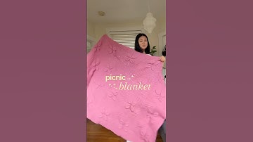 waterproof picnic blanket thrift flip 🌸 #thriftflip #sewing #picnic #knitblanket #pinterestinspo