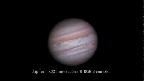 Jupiter opposition through a Celestron 11 XLT telescope (results with post processing softwares)