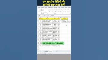 SUMIF Formula in excel | advanced excel tutorial #excel #exceltips #exceltutorial #exceltutorial
