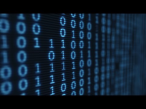 Footage 4K Blue Digital Binary Data On Computer Screen