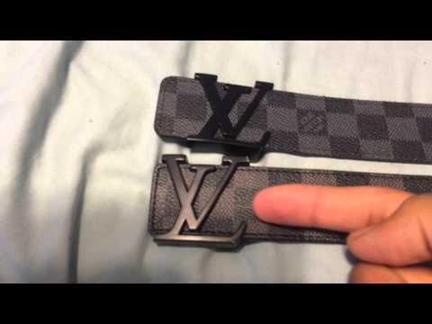 Louis Vuitton Belt - Real vs. Fake Comparison (Damier Graphite) 