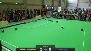 Immortals vs. TIGERs Mannheim at RoboCup German Open 2024 in Kassel, Germany