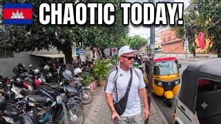 Chaos in phnom penh, Couldn't Upload, got lost and midnight pizza run