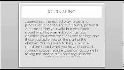 EARL 4 module 7 video 3 Documenting your Reflections