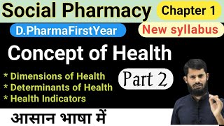 Concept of Health || Dimensions of Health || Determinants of Health || Health Indicators