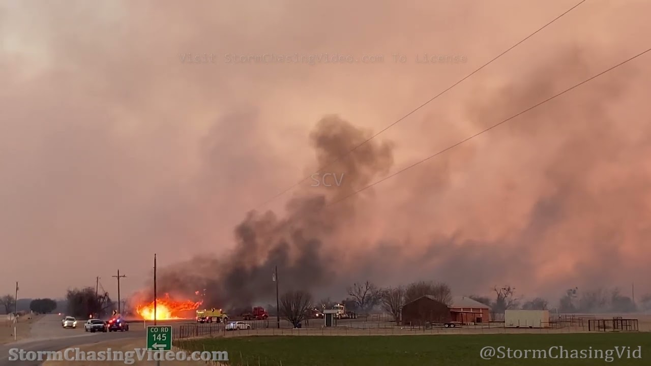Major Wildfire Near Lipan, TX - 3/20/2022