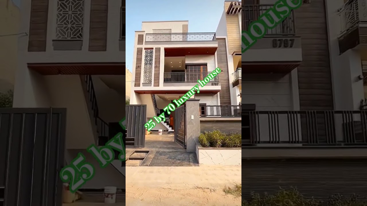 25 by 70 luxury house 🏠 design 3bhk and front garden 🏡 parking 