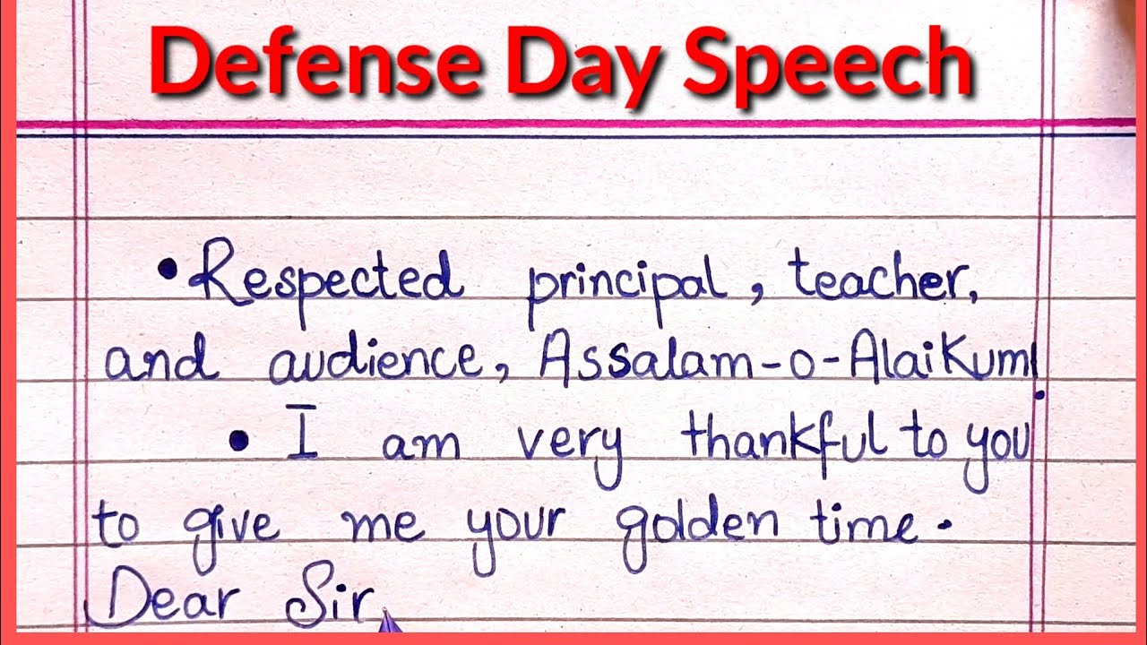 6 September speech in English |Defence Day speech in English | Speech on 6 September