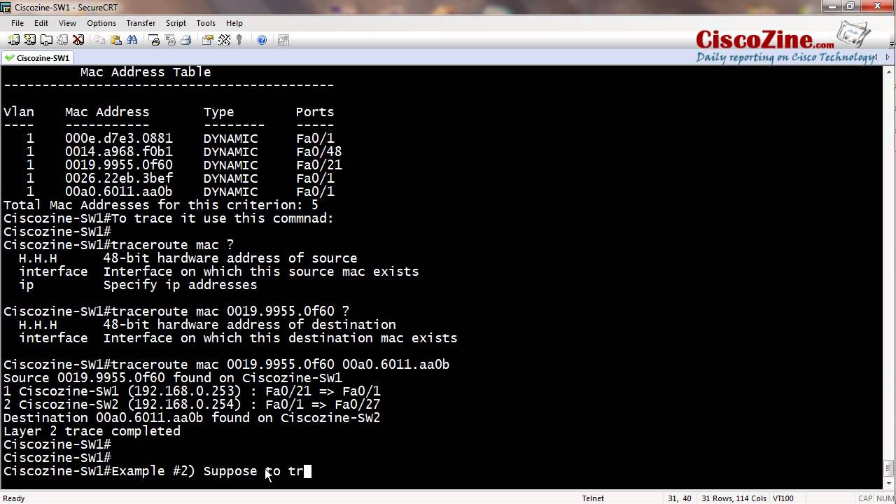 does the arp table show mac address