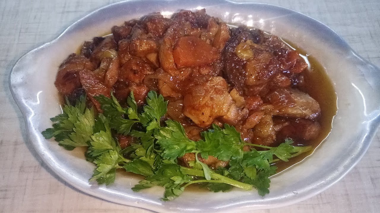 ⁣Жаркое | Жаркое из курицы с черносливом | Мясо с овощами на сковороде