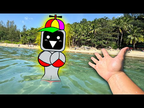 Burning MR FUN COMPUTER From Sprunki in the Sea... (Sprunki in Real Life)