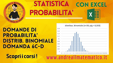 STATISTICA PROBABILITA’ - EXCEL - DISTR. BINOMIALE - domanda 6cb