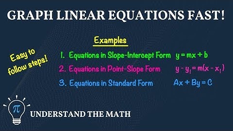 How to Graph Linear Equations | Slope-Intercept, Point-Slope, and Standard Form