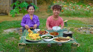 Dwarf Mother and Dwarf Son Make a Dining Table out of Bamboo | Dwarf Life