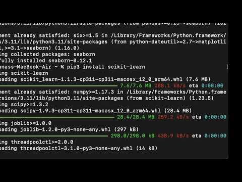 How to install matplot,numpy,pandas.. packages in Python on MAC M1 ... image.