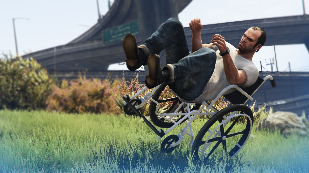 GTA 5 Mods Wheelchair Stunts & More! (GTA 5 Funny Moments) YouTube