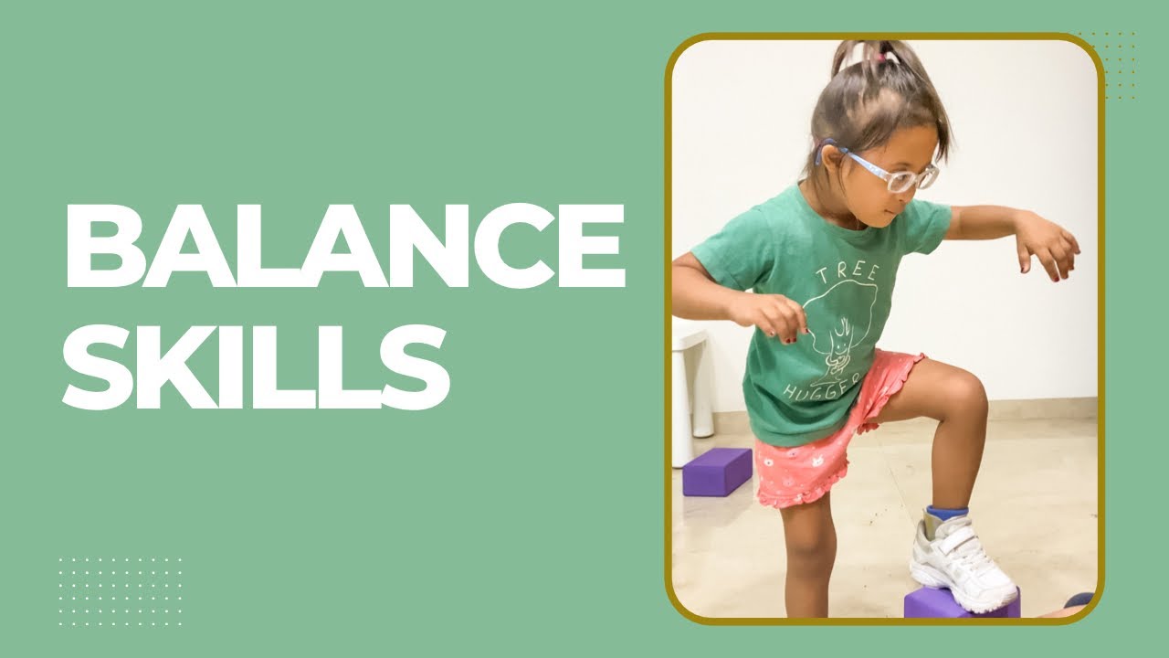 Learning to balance on one foot Balance skills Down Syndrome India